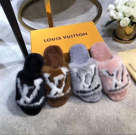 louis vuitton fluffy slippers.